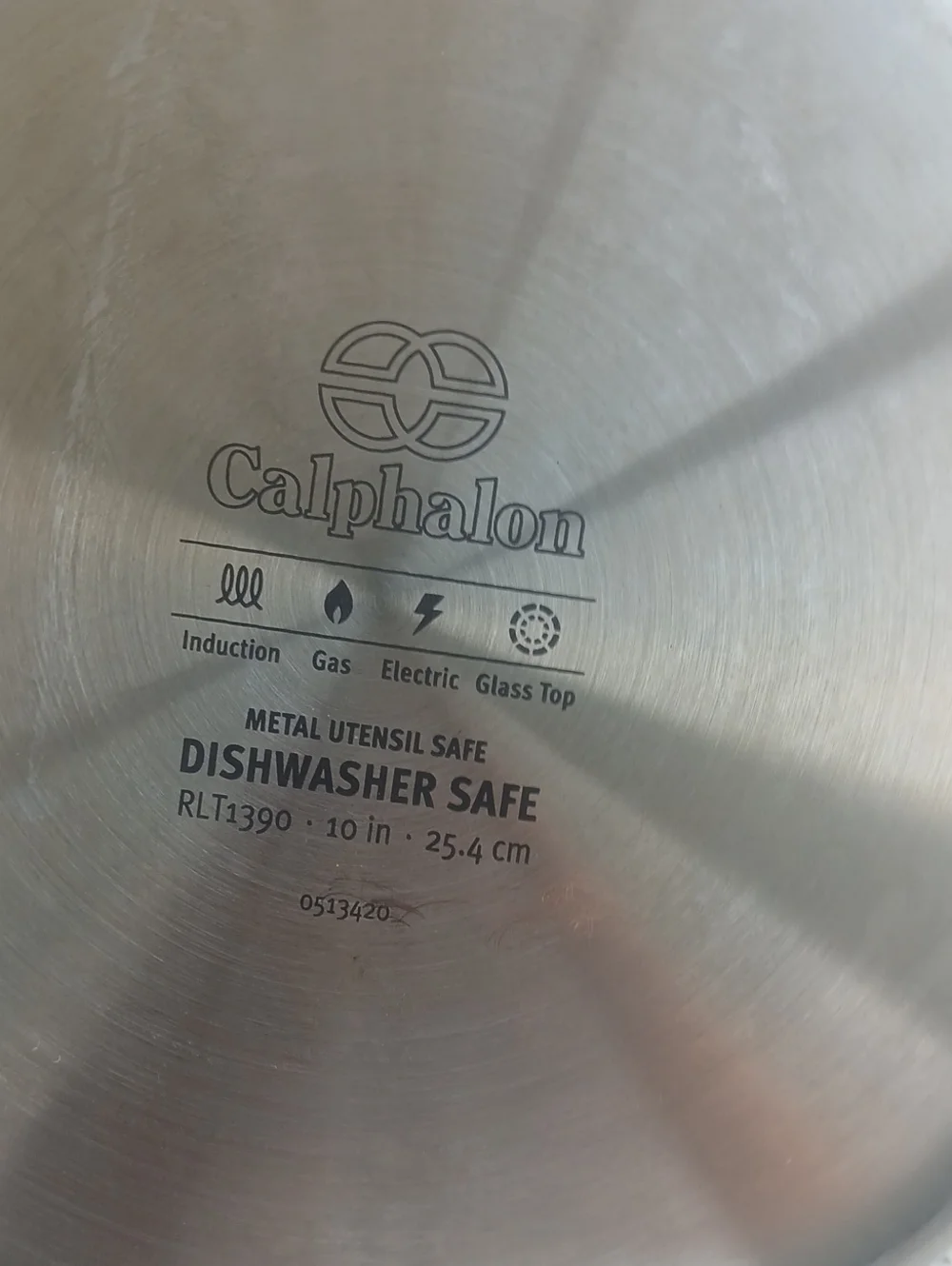 Calphalon Stainless Steel Skillet with Brushed Silver Finish